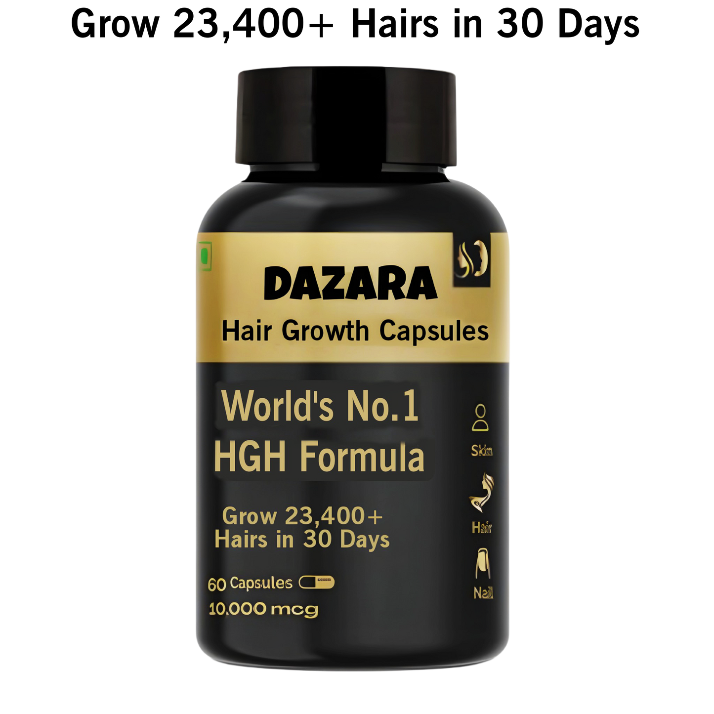 Worlds No. 1 Hair Growth HGH Formula Capsules | Grow 23,400 New Hairs in 30 Days 100% Guarrented