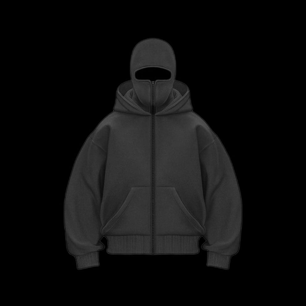 BE SAVAGE Balaclava Zipper Hoodie for Men Heavyweight Ninja Hoodies for Men
