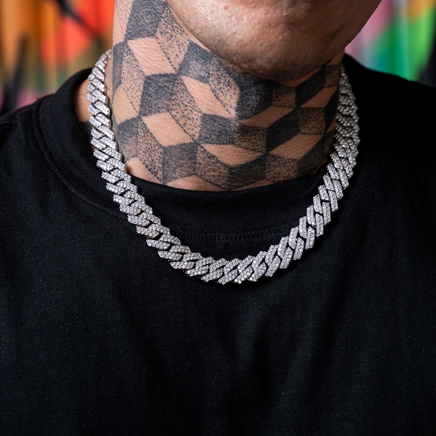 Karan Aujla Silver Diomand men's Necklace chain