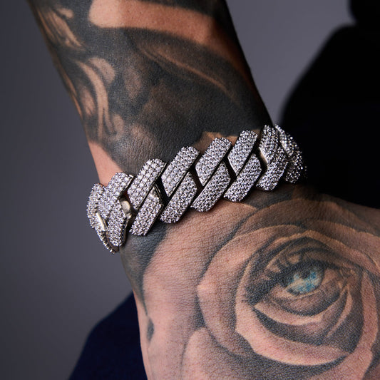 Karan Aujla Silver Diomand Bracelet