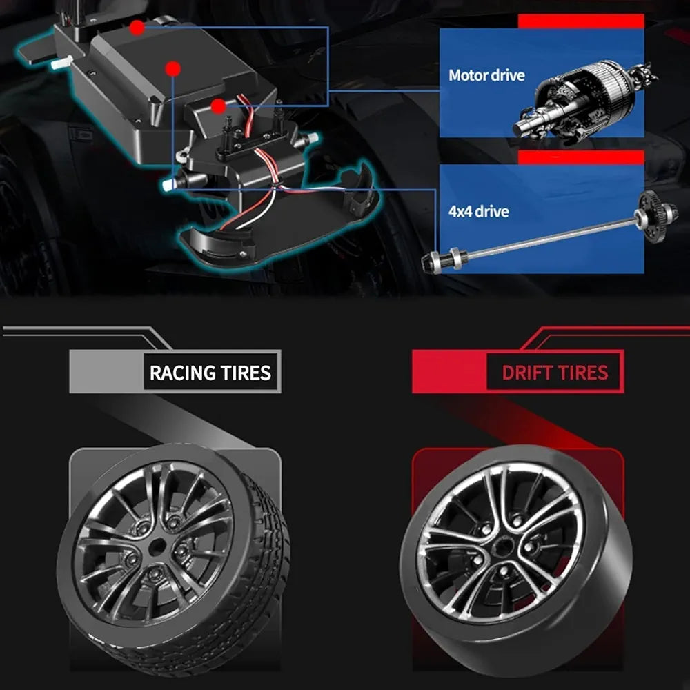 Remote Control Cars RC Drift Car 2.4Ghz 50KM/H High Speed 4WD RTR Racing Car with Drift Tires