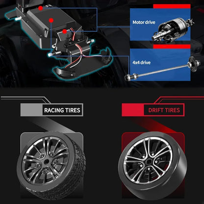 Remote Control Cars RC Drift Car 2.4Ghz 50KM/H High Speed 4WD RTR Racing Car with Drift Tires