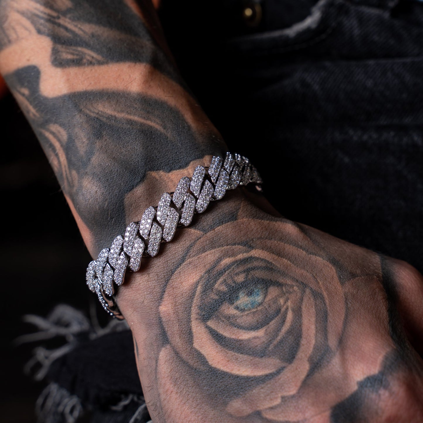 Karan Aujla Silver Diomand Bracelet